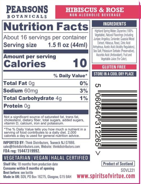 Gin de hibisco y rosa (Pearsons botanical)