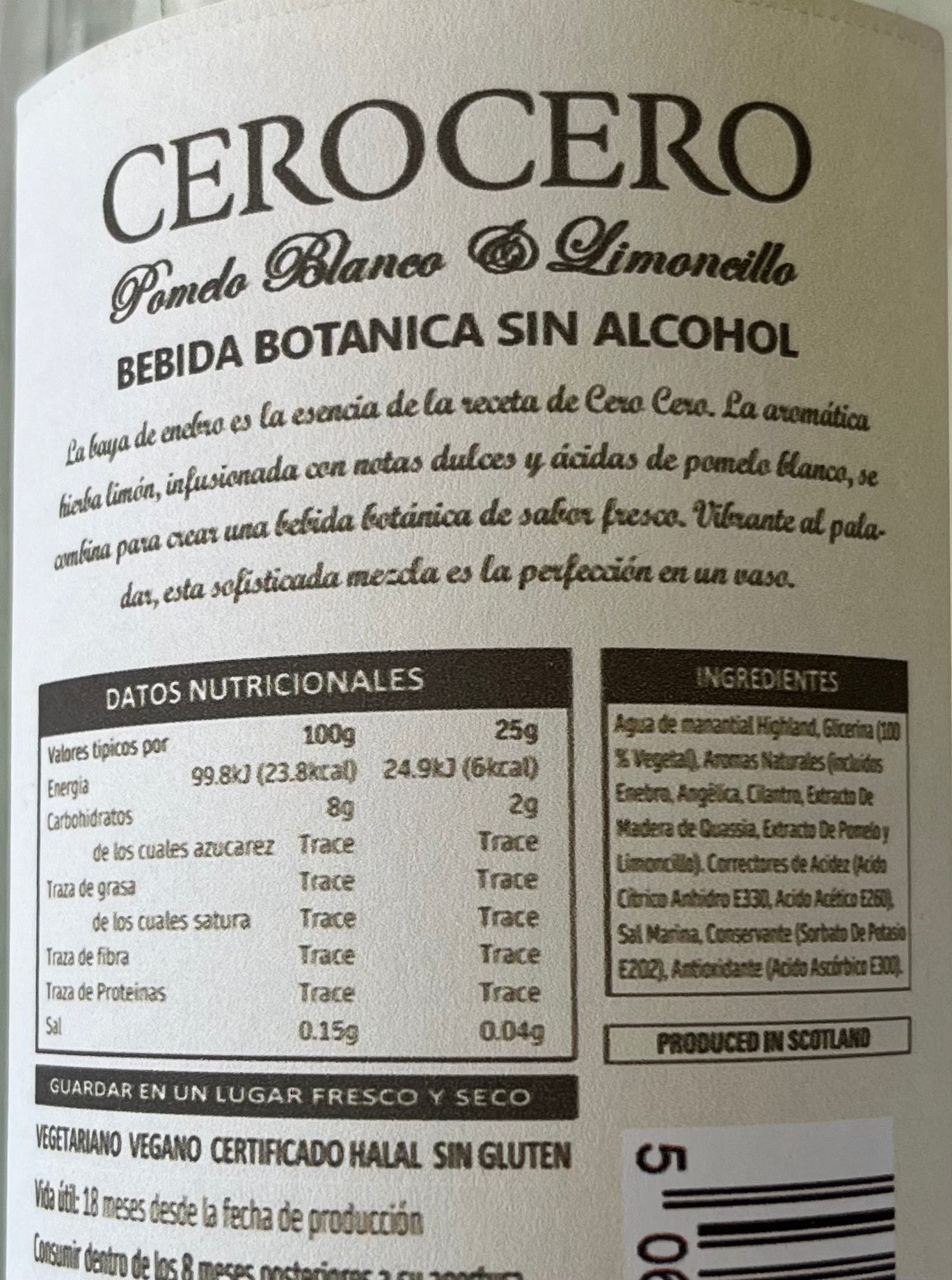 Gin sin alcohol CERO CERO