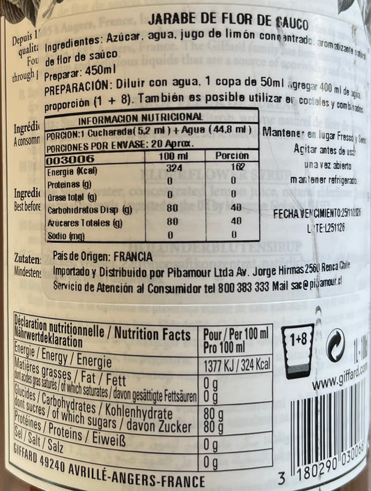 Syrup de Flor de Sauco Giffard
